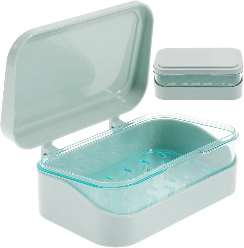 Veemoon Flip Open Soap Holder Case with Drainage for Bathroom Kitchen Shower Storage Rack - Image 1